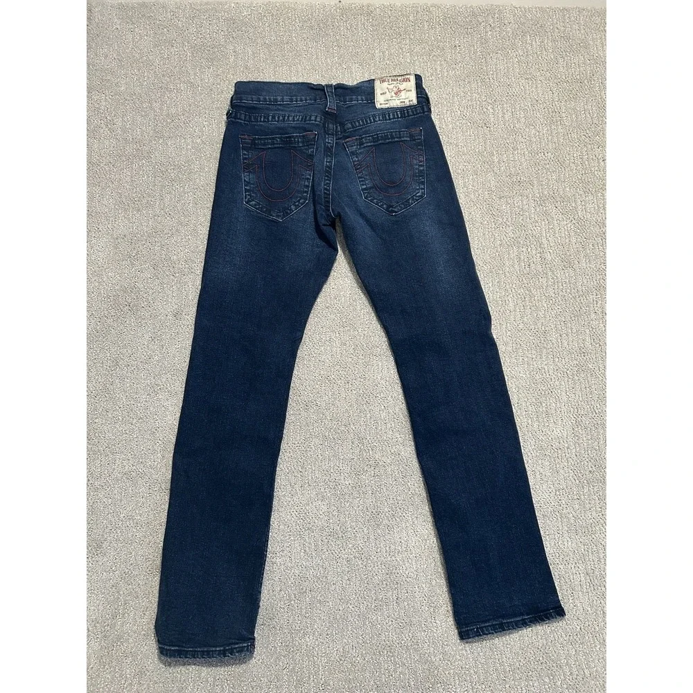 True Religion Ricky Flap Relaxed Straight Denim Blue Jeans Men's Sz 29